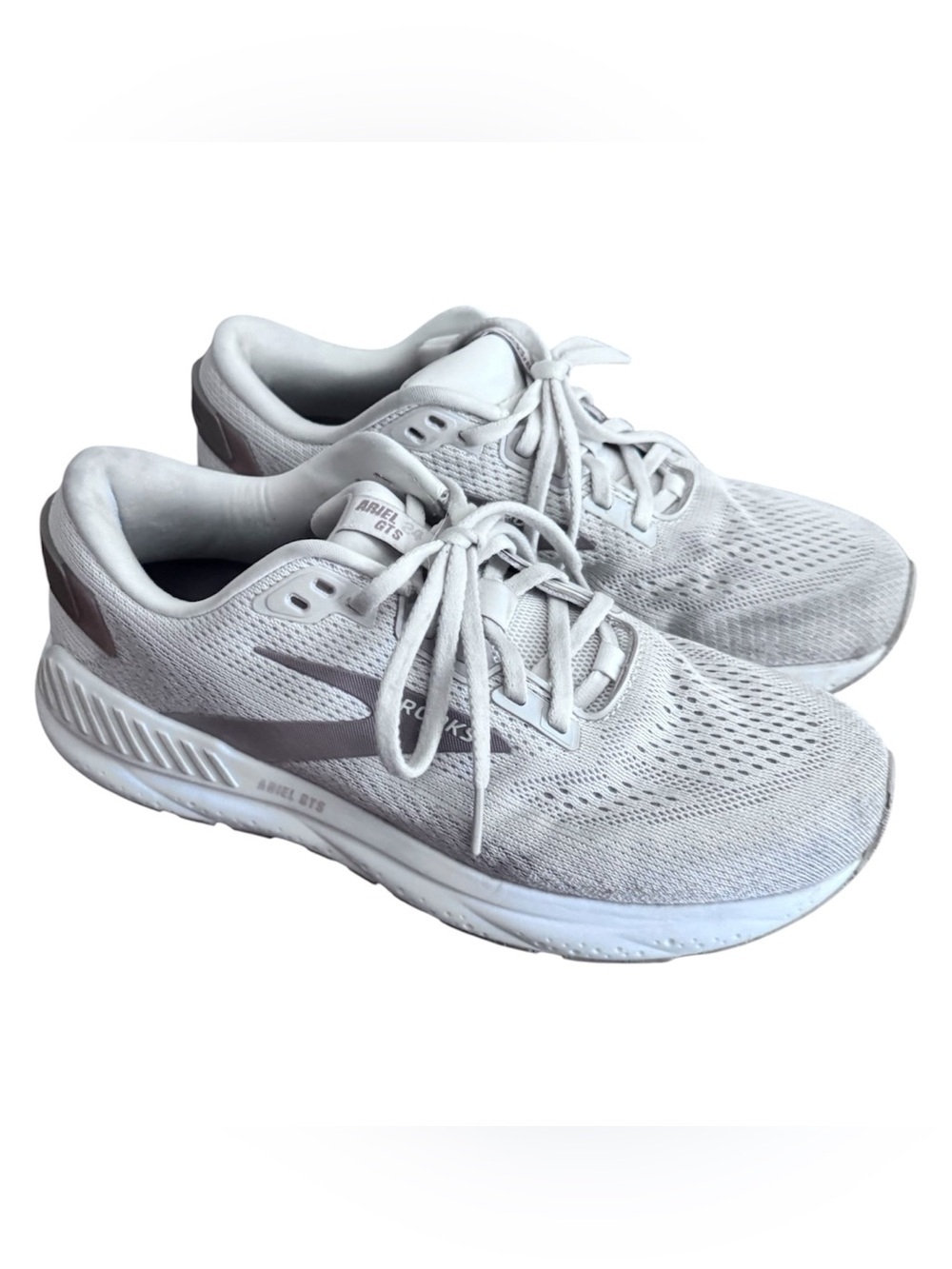 Brooks Ariel GTS 24 Women's White Athletic Running Shoes, Size 9.5, Running Shoe